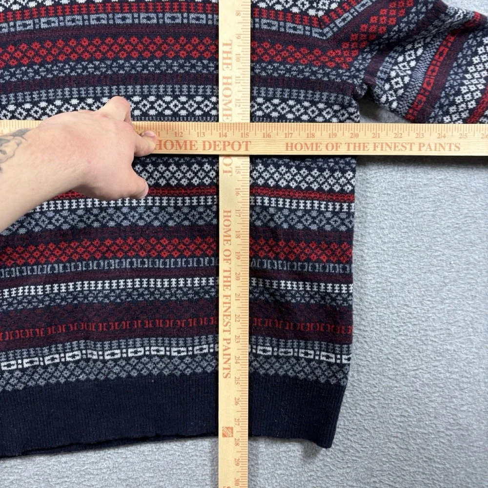 Gap Mens Sweater Medium Lambswool Blend Fair Isle Nordic Knit Crewneck Pullover⁠